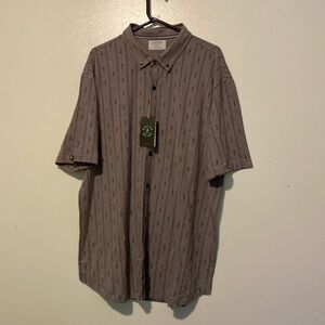 LinkSoul full button up drift heather cotton rich short sleeve  shirt XXL